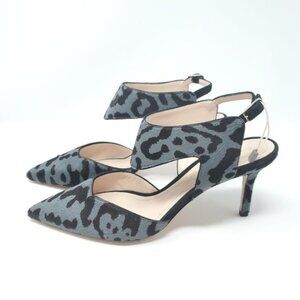 NICHOLAS KIRKWOOD Leopard Print Leather Pointed Toe Ankle Strap Heels